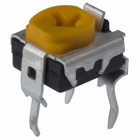 تریمر پتانسیومتر کربنی 500 کیلو اهم تکدور، تنظیم از بالا، Through-Hole